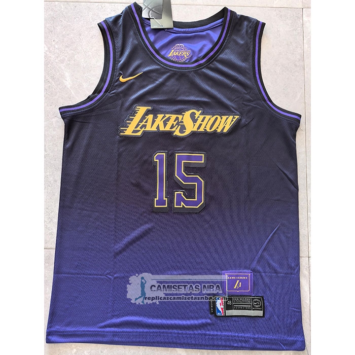 Camiseta Los Angeles Lakers Austin Reaves NO 15 Ciudad 2024-25 Violeta